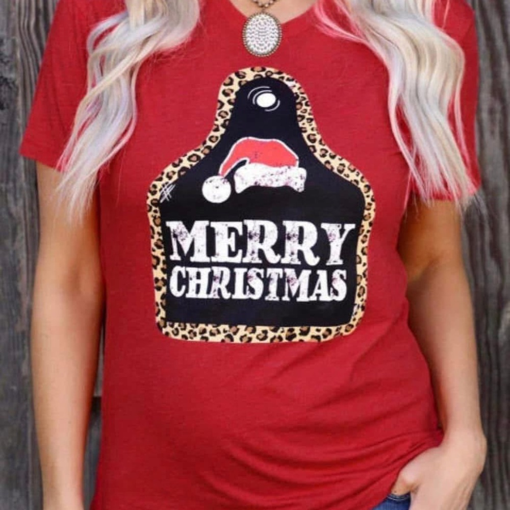 Red Merry Christmas Graphic T-Shirt
